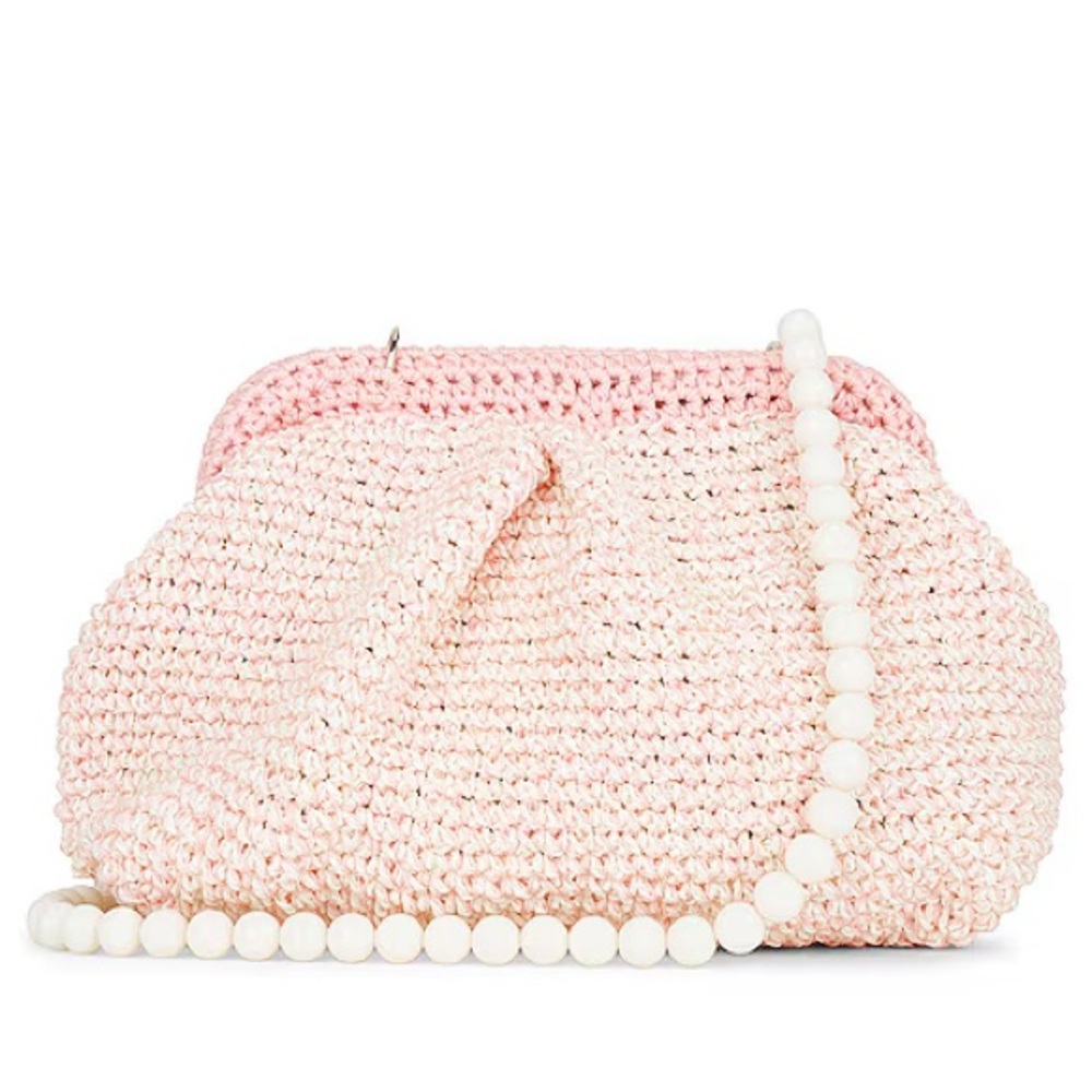My Beachy Side x Emily in Paris Crochet Clutch in Pearl Blush